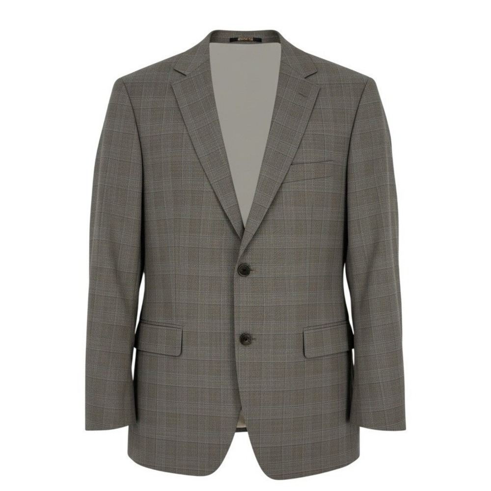 HUGO BOSS Pasolini Movie US Blazer Men's 40L Grey Glen Plaid 100%‎ Virgin Wool